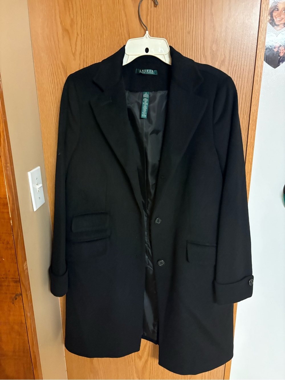 Ralph Lauren Black Single-Breasted Wool-Blend Blazer Jacket